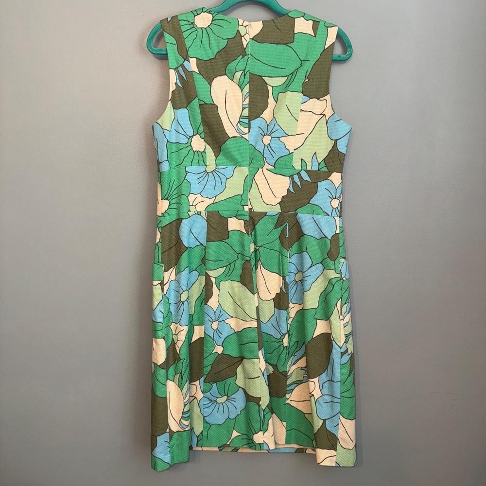 EUC Boden Green Seersucker Floral Cotton Dress Size 12L 12 Long Tall - Picture 6 of 8